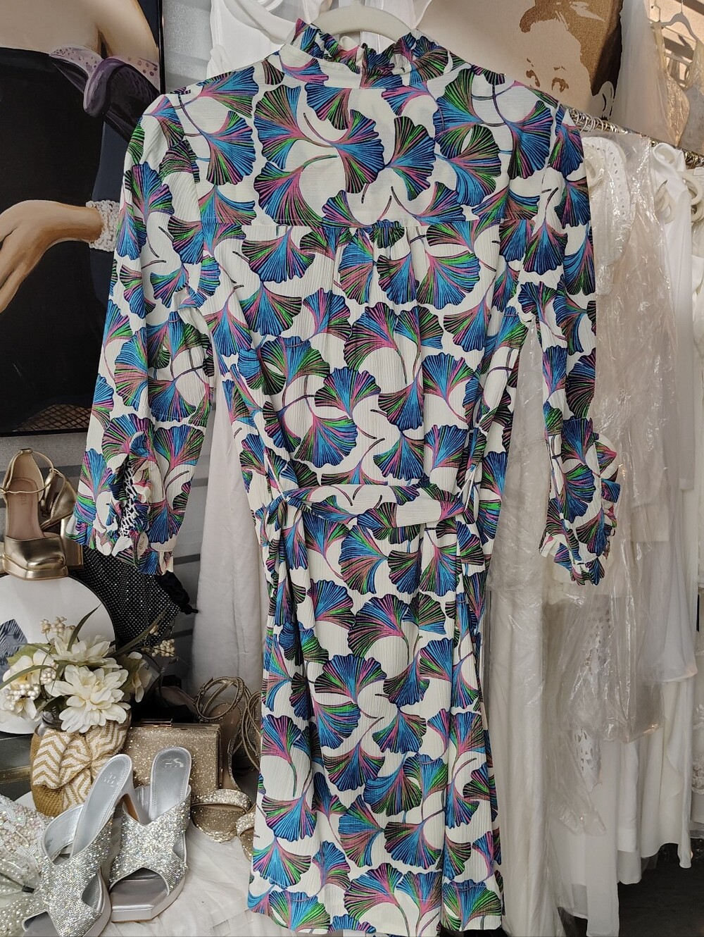 Lilly Pulitzer Brinkley Shirtdress Floral Print Ruffle Waist Tie Size 2 - Picture 3 of 10